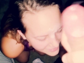 Midnight Blowjob by a Blonde Amateur with a Big Cock